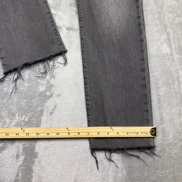 Levi's 501 Grey Wash Button Fly Straight Leg Distressed Hem Jeans Sz 27 Grunge - Picture 4 of 13